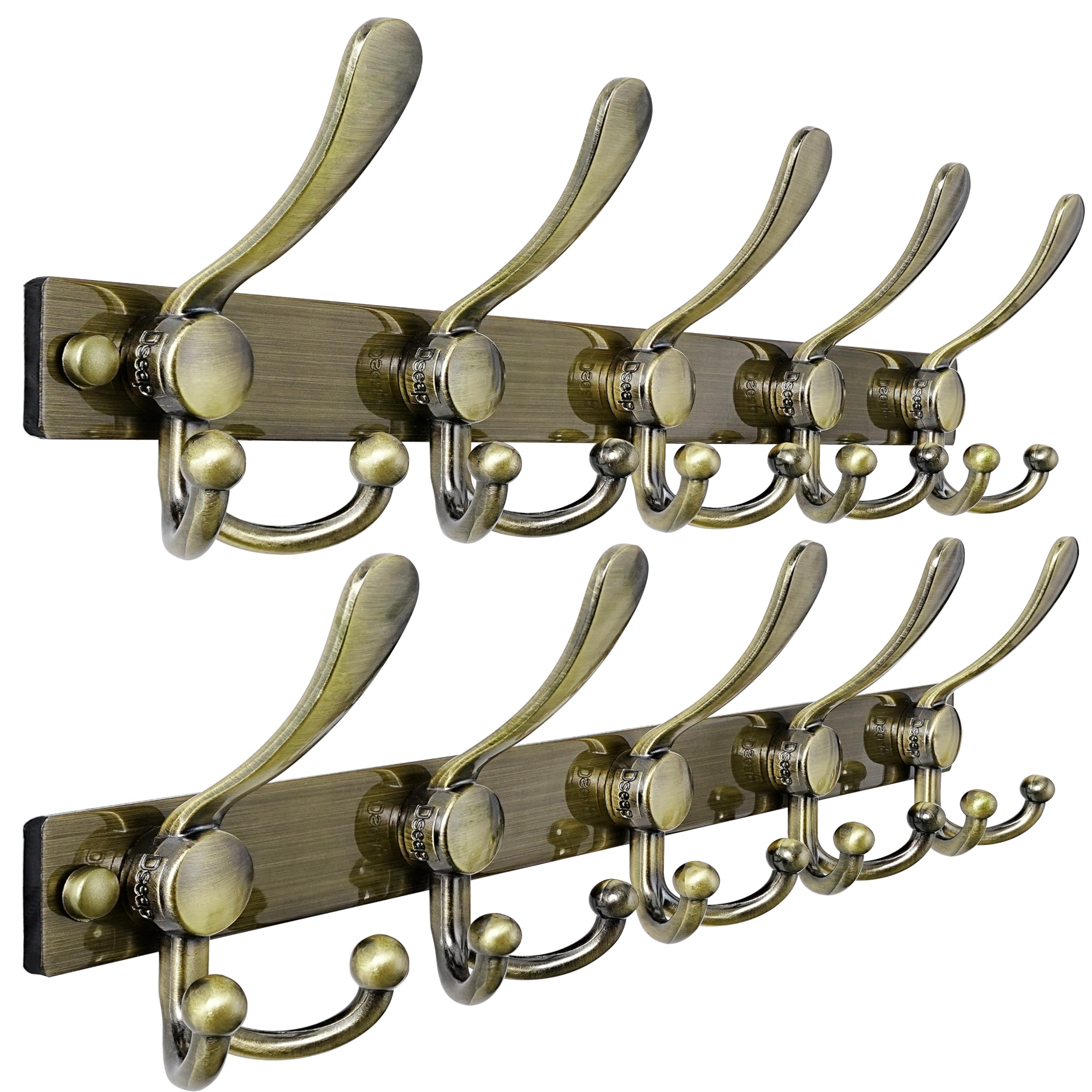 Dseap Coat Rack Wall Mount 2.0 Pro: Heavy Duty 300% Thicker, Stainless Steel Wall Coat Hooks Hanger for Clothes Jackets Hats Entryway Closet, MaxStrong Series, White, Pack of 2