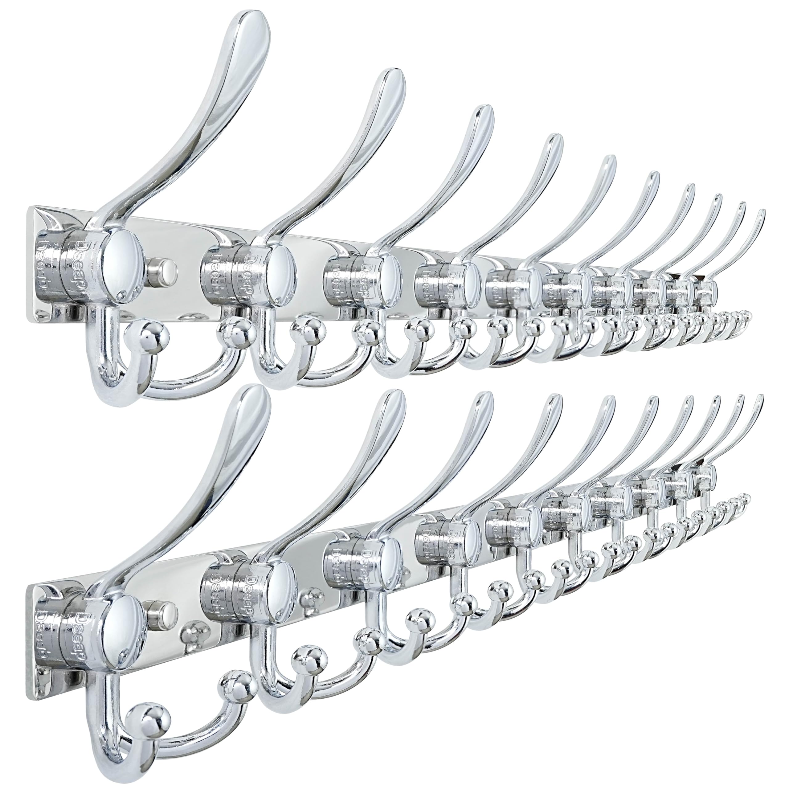 Dseap Coat Rack Wall Mount 2.0 Pro: Heavy Duty 300% Thicker, Stainless Steel Wall Coat Hooks Hanger for Clothes Jackets Hats Entryway Closet, MaxStrong Series, Pink, Pack of 2