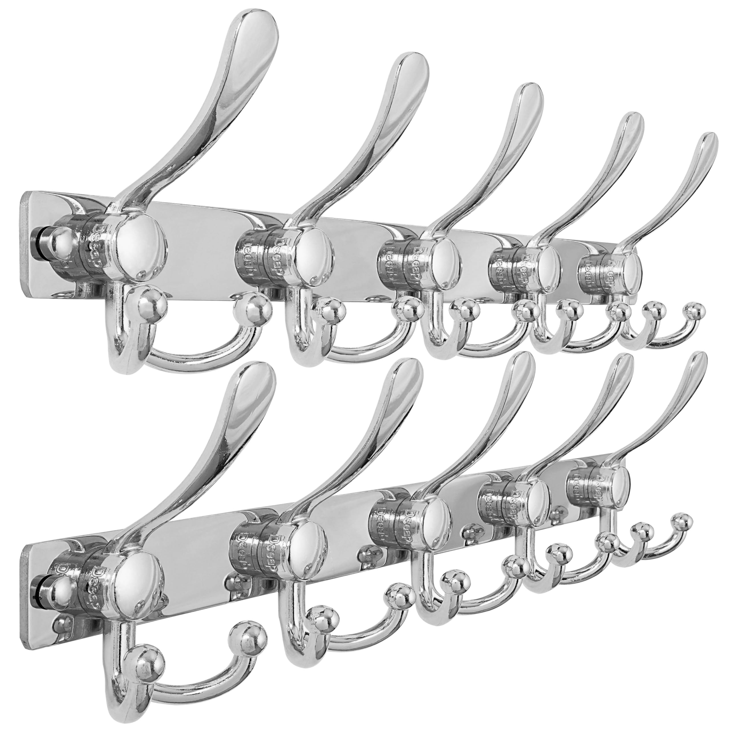 Dseap Coat Rack Wall Mount 2.0 Pro: Heavy Duty 300% Thicker, Stainless Steel Wall Coat Hooks Hanger for Clothes Jackets Hats Entryway Closet, MaxStrong Series, Pink, Pack of 2