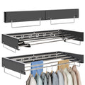 Wall Mounted Clothes Drying Rack | Retractable Laundry Clothes Airer | Foldable Laundry Drying Rack with 100cm Rods *6 Hanging Lines | Collapsible Clothes Dryer for Indoor Outdoor Bathroom (White)
