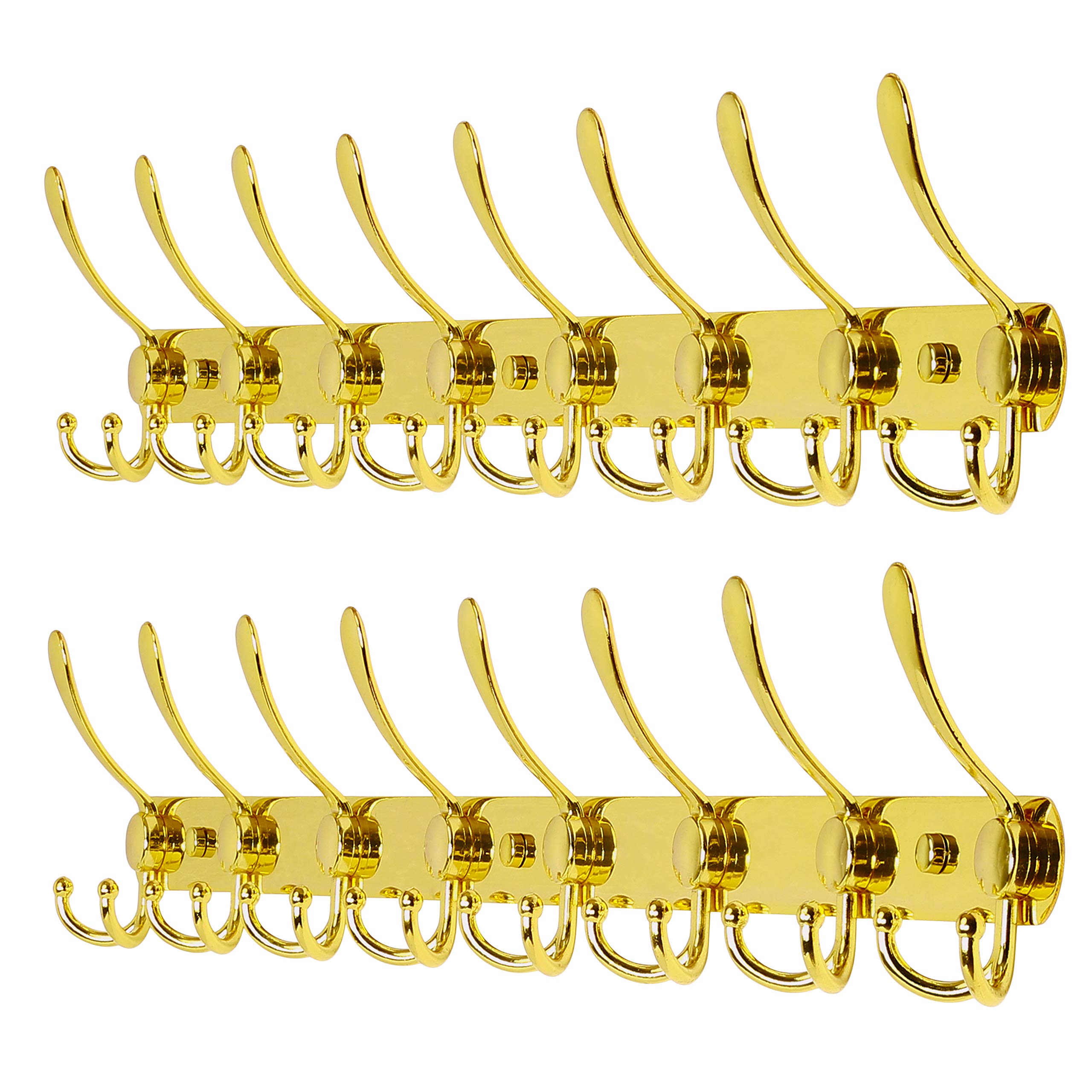 Dseap Coat Rack Wall Mount - 74cm Long 8-Tri-Hooks, Heavy Duty, Stainless Steel, Metal Coat Hanger Rail Wall Hooks for Coats Hats Clothing Clothes Purse Mudroom Entryway, Black