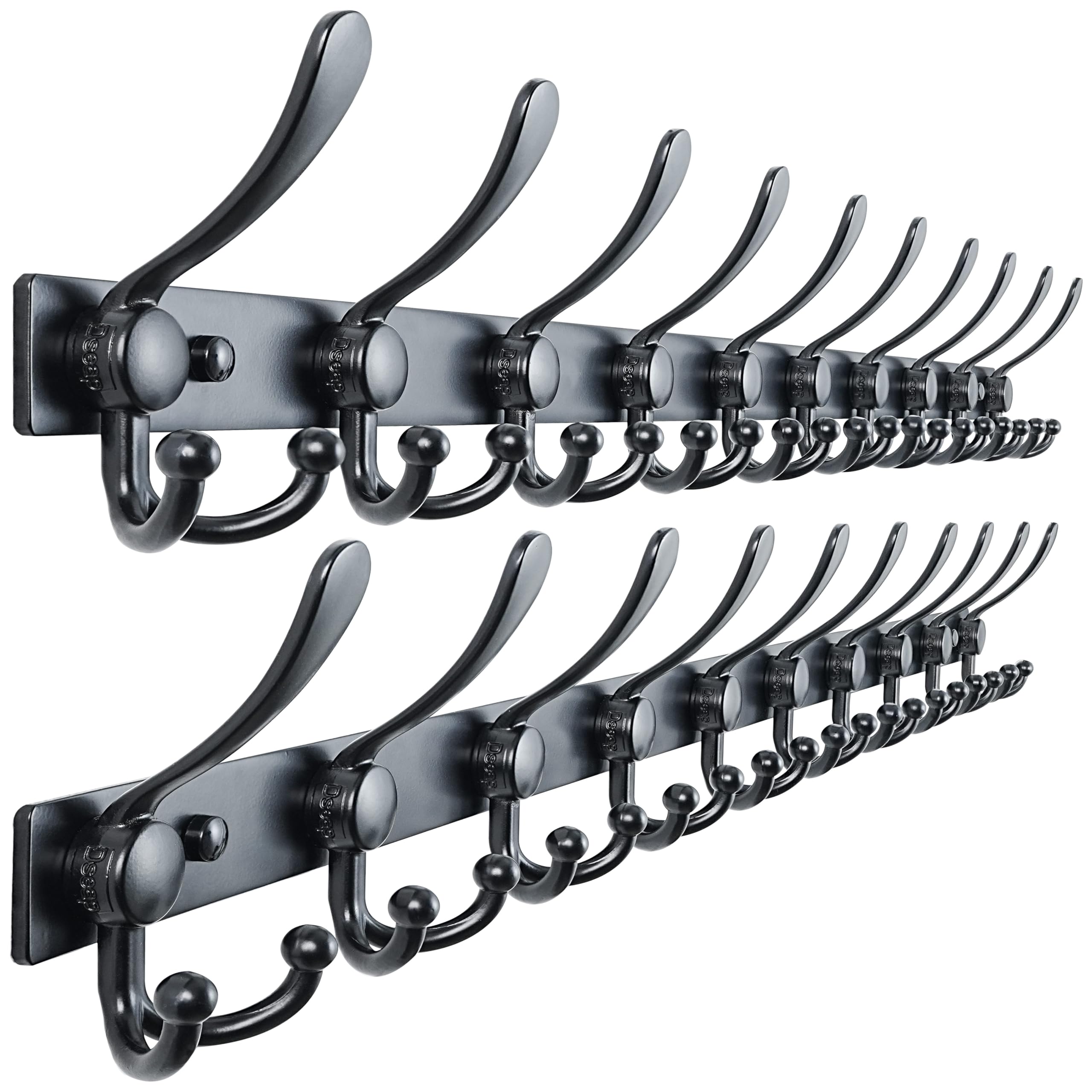 Dseap Coat Rack Wall Mount 2.0 Pro: Heavy Duty 300% Thicker, Stainless Steel Wall Coat Hooks Hanger for Clothes Jackets Hats Entryway Closet, MaxStrong Series, Pink, Pack of 2