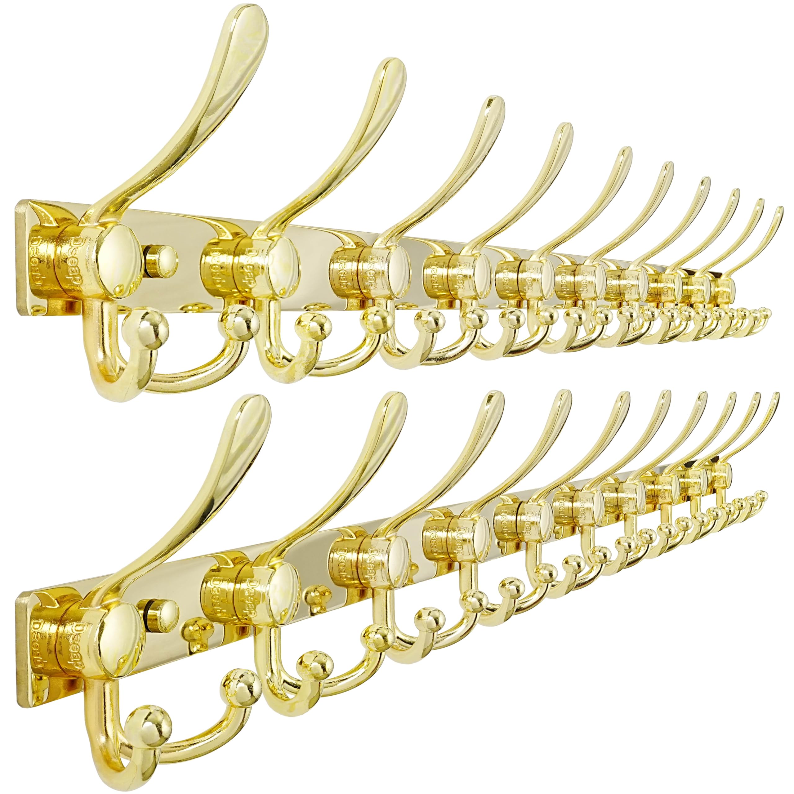 Dseap Coat Rack Wall Mount 2.0 Pro: Heavy Duty 300% Thicker, Stainless Steel Wall Coat Hooks Hanger for Clothes Jackets Hats Entryway Closet, MaxStrong Series, White, Pack of 2