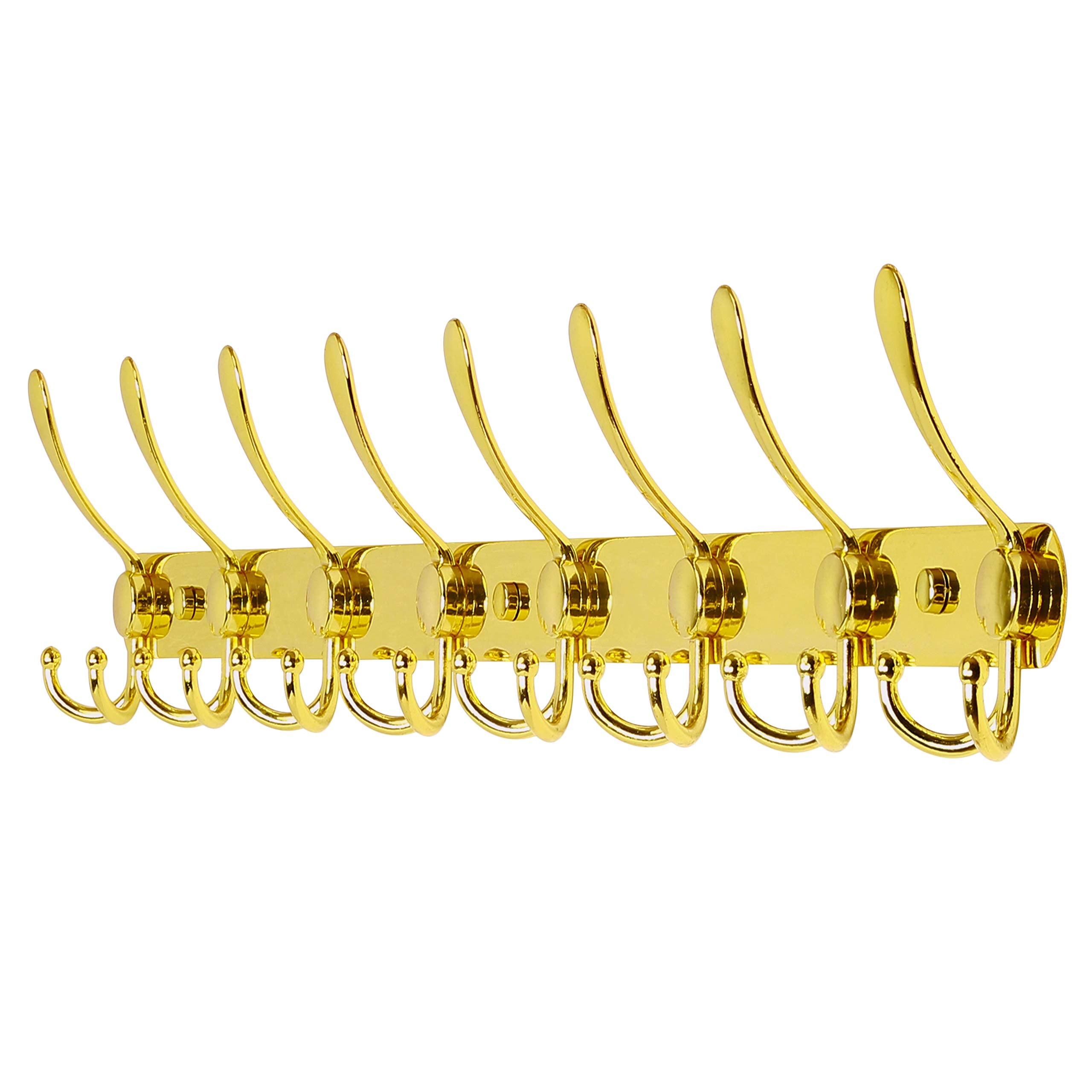 Dseap Coat Rack Wall Mount - 74cm Long 8-Tri-Hooks, Heavy Duty, Stainless Steel, Metal Coat Hanger Rail Wall Hooks for Coats Hats Clothing Clothes Purse Mudroom Entryway, Black
