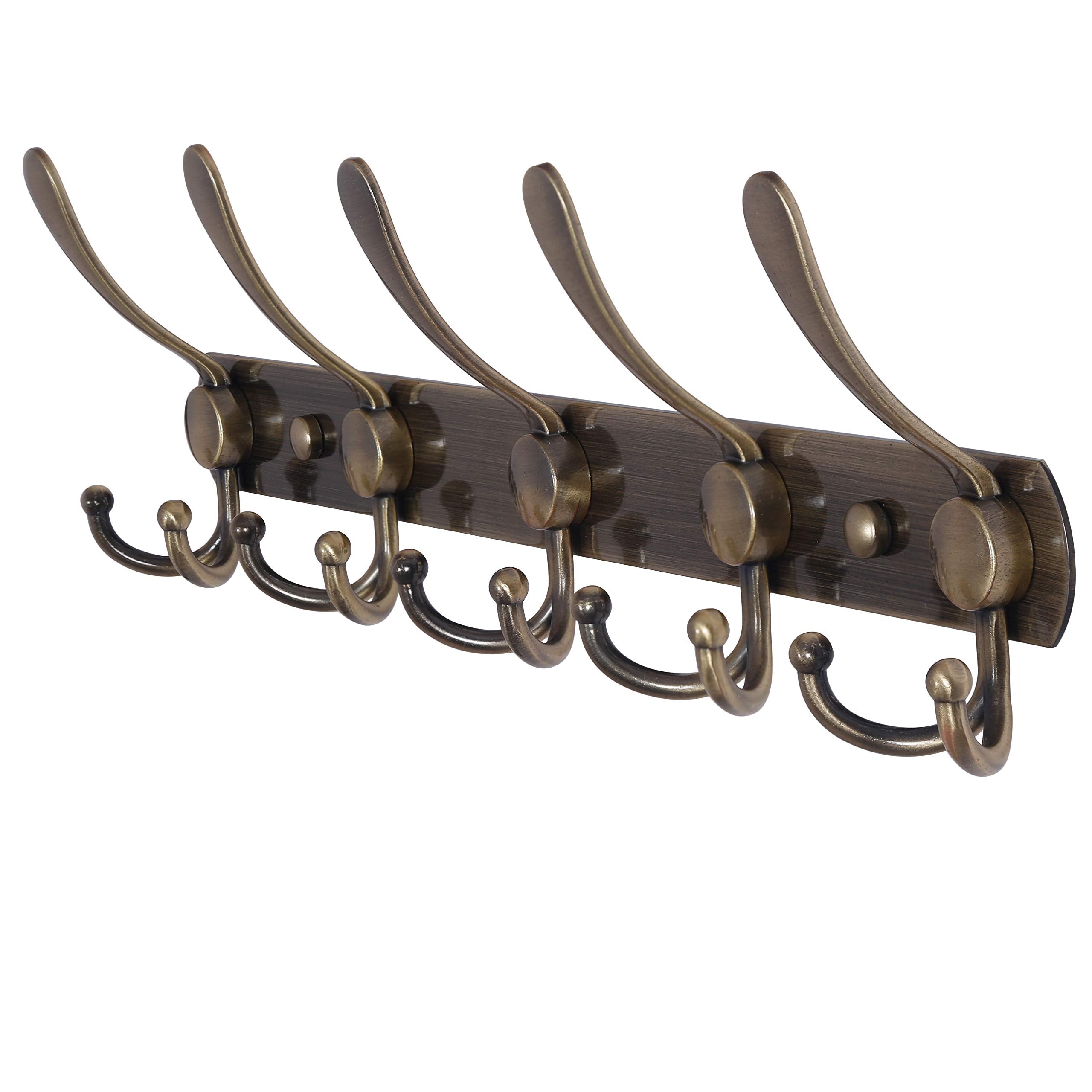 Dseap Coat Rack Wall Mount - 74cm Long 8-Tri-Hooks, Heavy Duty, Stainless Steel, Metal Coat Hanger Rail Wall Hooks for Coats Hats Clothing Clothes Purse Mudroom Entryway, Black