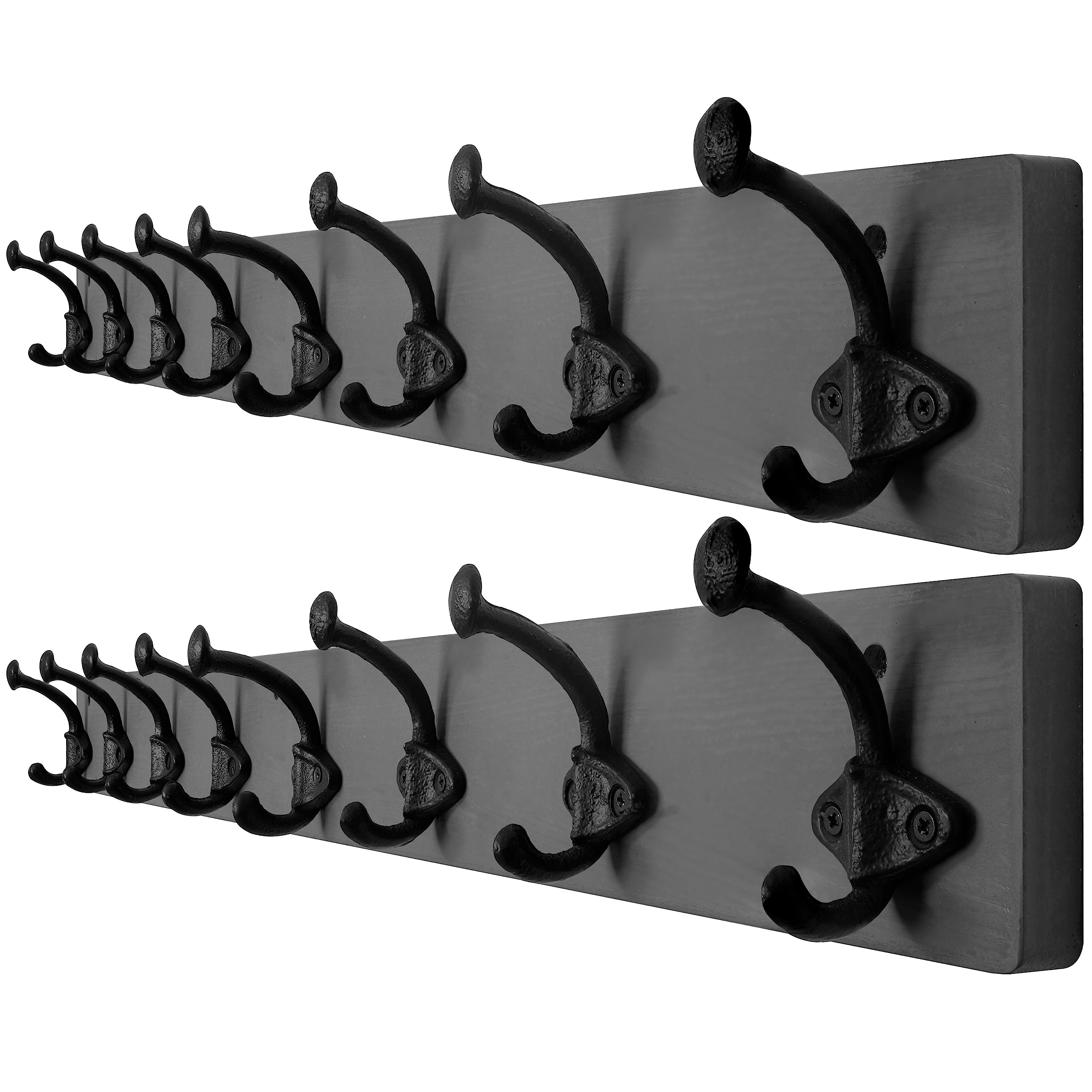WEBI Rustic Coat Hooks Wall Mounted,5 Cast Iron Hooks,Coat Rack Wall Mounted Coat Hanger for Hanging Jacket,Clothes,White