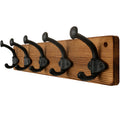 WEBI Rustic Coat Hooks Wall Mounted,5 Cast Iron Hooks,Coat Rack Wall Mounted Coat Hanger for Hanging Jacket,Clothes,White