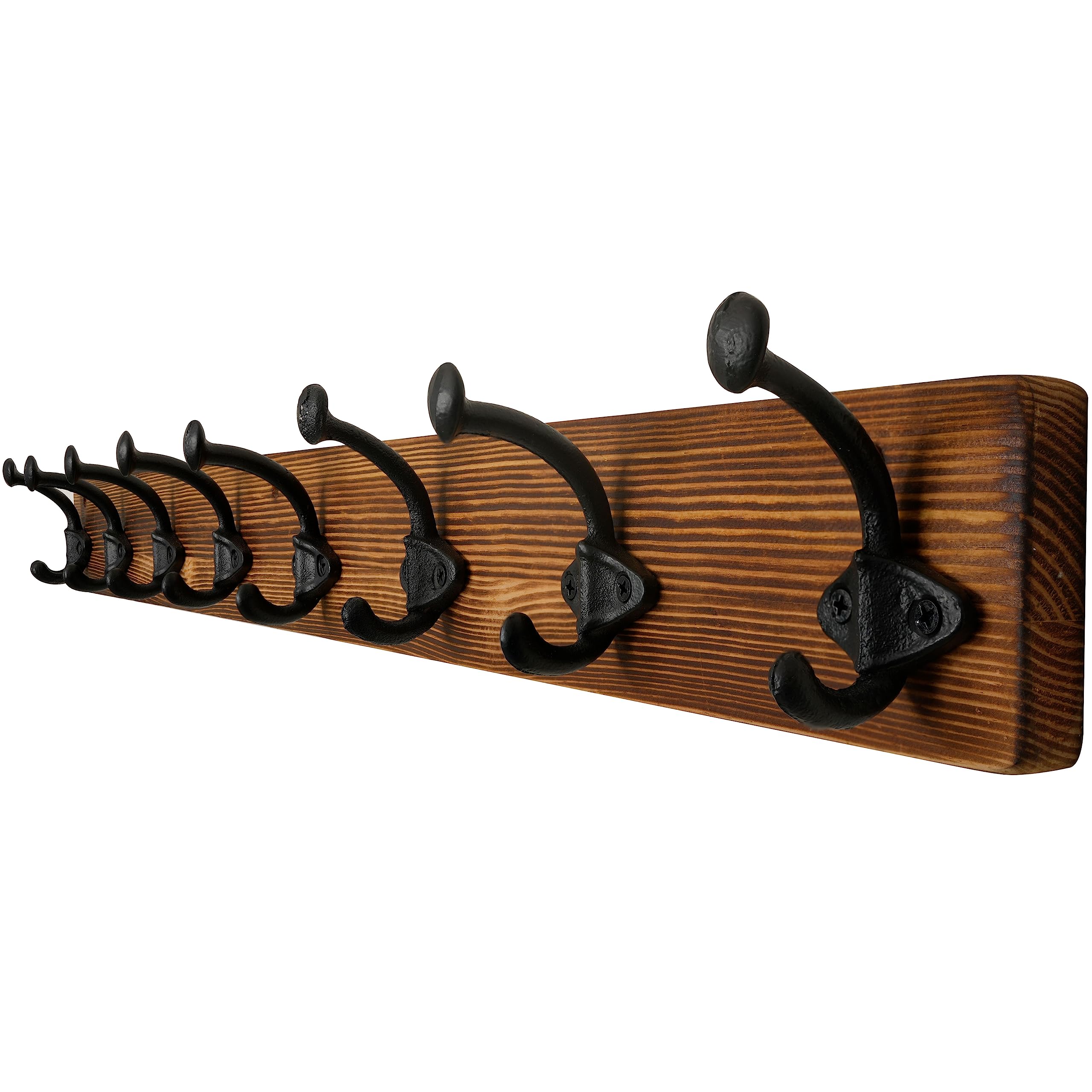 WEBI Rustic Coat Hooks Wall Mounted,5 Cast Iron Hooks,Coat Rack Wall Mounted Coat Hanger for Hanging Jacket,Clothes,White