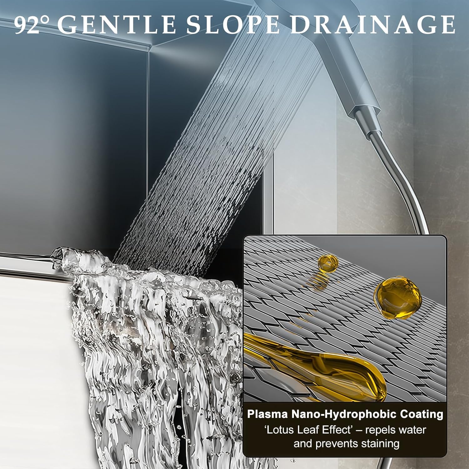 Stainless Steel Shower Niche, 70x26x10cm Recessed Wall Niche No Tile Needed Double Layer Wall Storage Shelf Organizer for Bathroom Kitchen Living Room