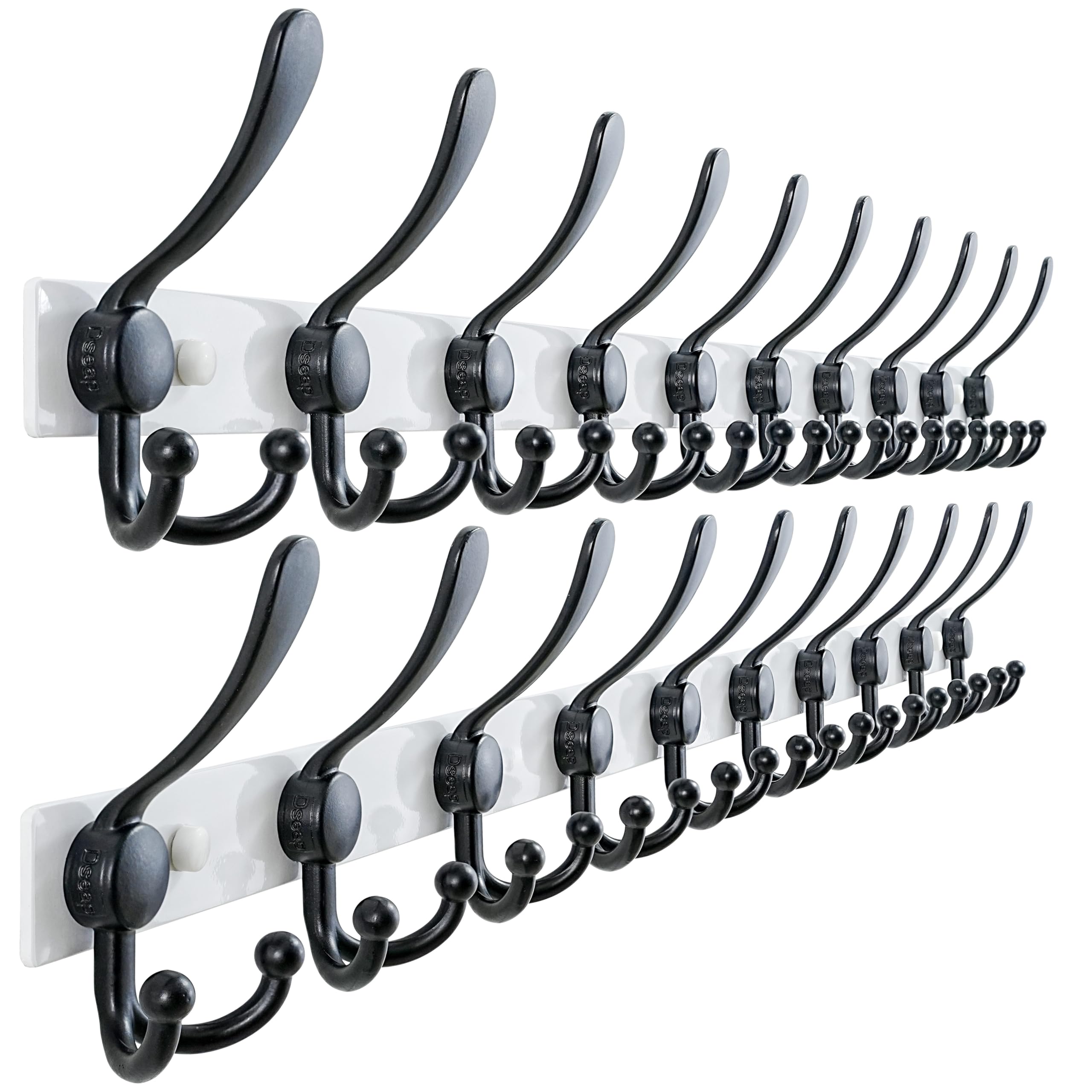 Dseap Coat Rack Wall Mount 2.0 Pro: Heavy Duty 300% Thicker, Stainless Steel Wall Coat Hooks Hanger for Clothes Jackets Hats Entryway Closet, MaxStrong Series, Pink, Pack of 2
