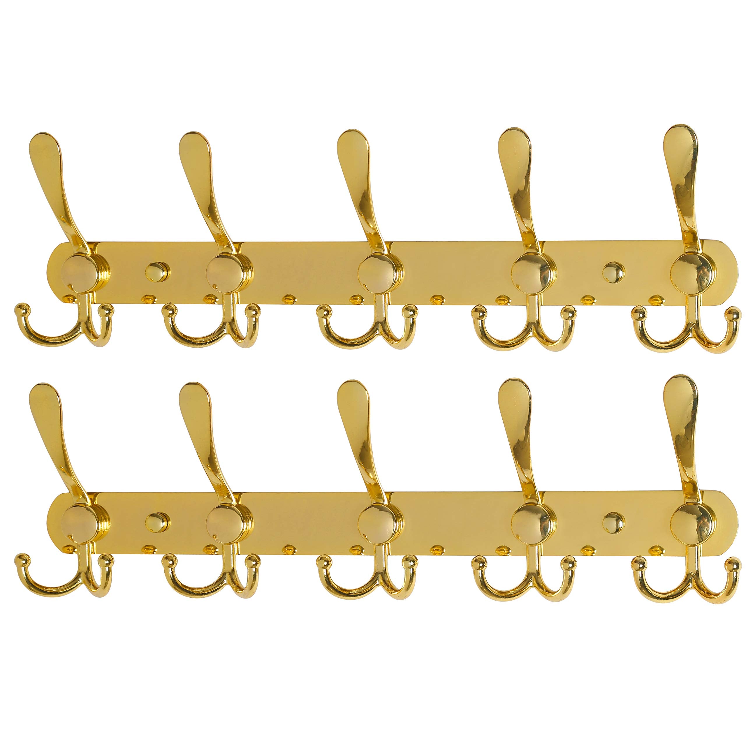 Dseap Coat Rack Wall Mount - 74cm Long 8-Tri-Hooks, Heavy Duty, Stainless Steel, Metal Coat Hanger Rail Wall Hooks for Coats Hats Clothing Clothes Purse Mudroom Entryway, Black