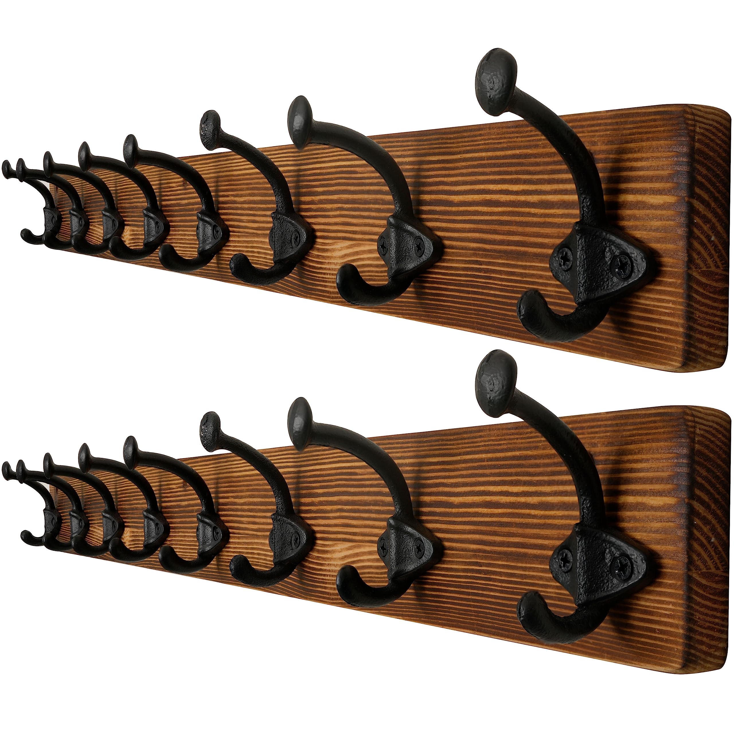 WEBI Rustic Coat Hooks Wall Mounted,5 Cast Iron Hooks,Coat Rack Wall Mounted Coat Hanger for Hanging Jacket,Clothes,White