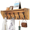 WEBI Coat Rack Wall Mount with Shelf,89cm Long Shelf with Hooks Underneath,7 Triple Hooks,Key Rack for Wall,Entryway Shelves for Walll,Rustic Brown